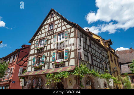 Schöne Aussicht von Keysersberg im Elsass Frankreich Stockfoto