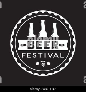 Beer fest Hand gezeichnete schwarz-weißen Vektor runden Symbol Stock Vektor