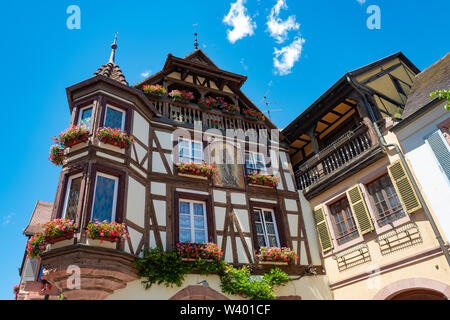 Schöne Aussicht von Keysersberg im Elsass Frankreich Stockfoto