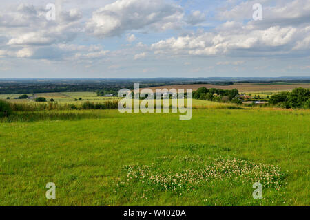 Grafschaft Oxfordshire suchen über die flache Themse aue Tal und landwirtschaftliche Felder Stockfoto