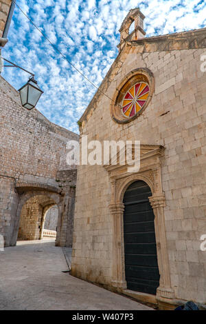 Leere Straße in Dubrovnik. Stockfoto