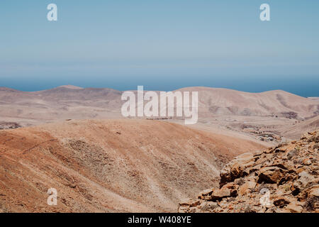 Wüstenlandschaft in Fuerteventura Stockfoto