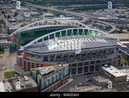 Luftaufnahme von CenturyLink Feld Fußballstadion, Seattle, Washington, Vereinigte Staaten von Amerika Stockfoto