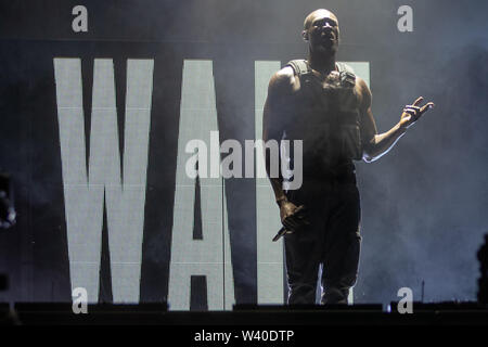 Pilton, UK. Freitag 28. Juni 2019. Britische Rapper und Sänger Michael Ebenazer Kwadjo Omari Owuo Jr professionell als Stormzy Schlagzeilen die Pyramide Bühne von Glastonbury Festival würdig Bauernhof in Pilton, © Jason Richardson/Alamy Leben Nachrichten bekannt Stockfoto