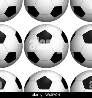 Nahtlose Muster Fliesen cartoon mit soccerballs Abbildung Stock Vektor