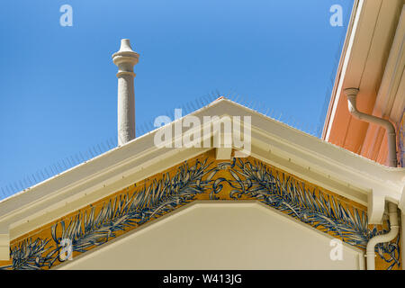 Detail der Dr. Anastácio Gonçalves Haus Museum oder die Casa de Malhoa in der Pfarrei São Sebastião da Pedreira, Lissabon Stockfoto