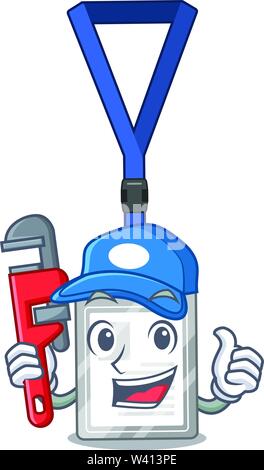 Klempner Namensschild in der Karikatur wallet Vector Illustration Stock Vektor