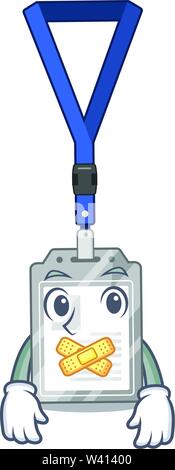 Silent Namensschild in der Karikatur wallet Vector Illustration Stock Vektor