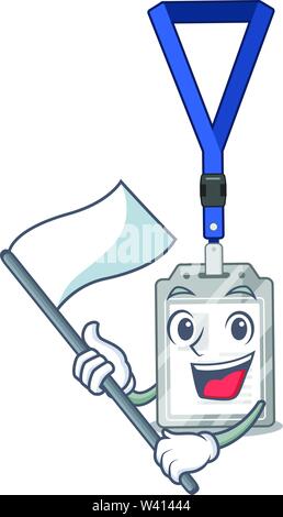 Mit flag Name Tag in der Karikatur wallet Vector Illustration Stock Vektor