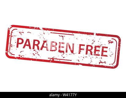 Rechteck roten Stempel mit den Worten Parabenfrei auf weißem Hintergrund Stock Vektor