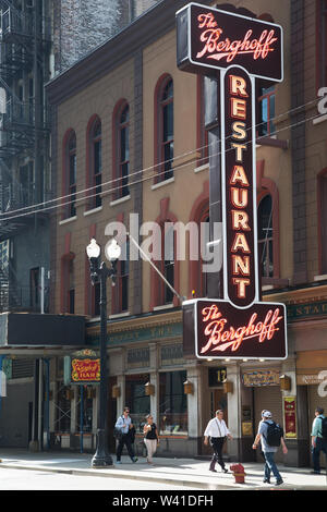 Alte Restaurant Das berghoff in Chicago Stockfoto