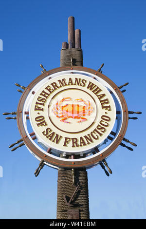 Fishermans Wharf Schild, San Francisco Stockfoto