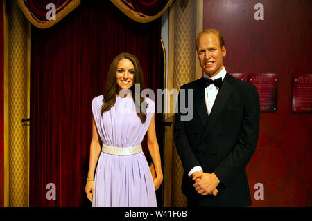 Prinz William und Kate Middleton in Madame Tussauds Stockfoto