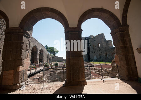 Europa, Italien, Latium, Montefiascone, Rocca dei Papi, Rock der Päpste Stockfoto