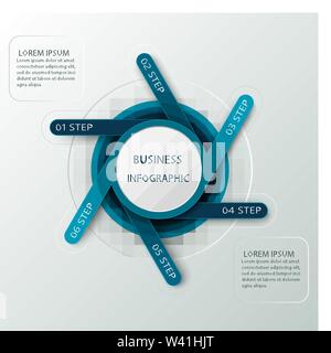 Business Infografiken mit 6 pozition, Schritte, Anzahl Optionen. Vektor Infografik Stock Vektor