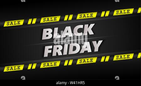 Schwarzer Freitag verkauf Banner mit schwarzem Hintergrund. Vector Illustration. Stock Vektor