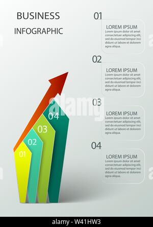 Business Infografiken mit 4 pozition, Schritte, Anzahl Optionen Stock Vektor