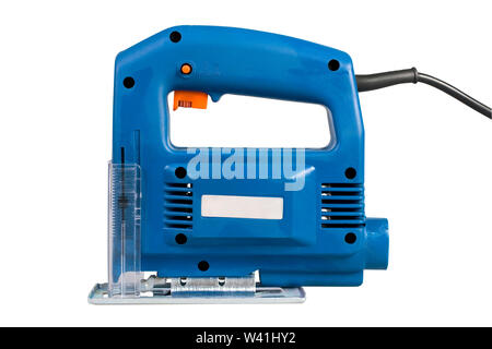 Stichsäge Schuß über weißen Hintergrund mit Freistellungspfad isoliert Stockfoto