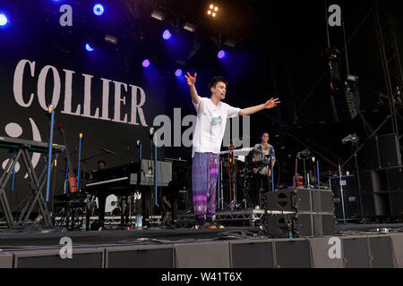 Jakob Collier durchführen auf der Hauptbühne am Tag eine der OnBlackheath Music Festival 2019 Stockfoto