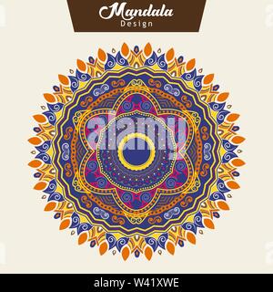 Abstrakte farbenfrohe Mandala Design Vector Stock Vektor