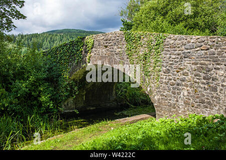 Der Neath, Neath und Tennant, Canal in der Nähe von Neath zwischen Resolven und Glynneath. Der Kanal ist Stillgelegten, hat aber viele interessante Features. Stockfoto