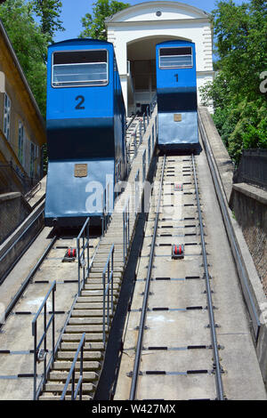 Standseilbahn, Zagreb Zagrebačka uspinjača, Zagreb, Kroatien, Europa Stockfoto