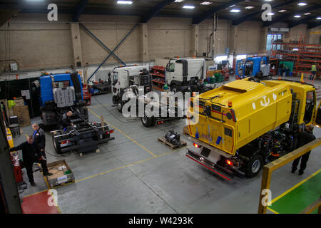 Skarabäus Kehrmaschinen Herstellung und Montage Line UK Stockfoto