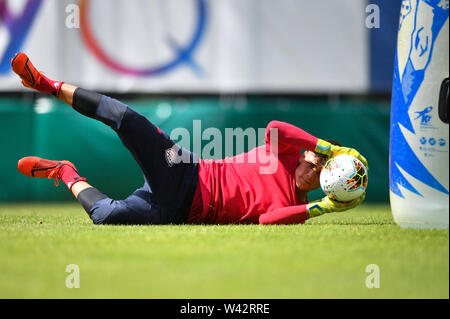 Pejo, Italien. 19 Juli, 2019. Foto Massimo Paolone/LaPresse 19 luglio 2019 Pejo (TN), Italien Sport calcio Cagliari Calcio - Pre Campionato di allenamento calcio Serie A 2019/2020 - Stadio" ALTAUSSEE "Nella Foto: Giuseppe Ciocci Foto Massimo Paolone/LaPresse Juli 19, 2019 Pejo (TN), Italien Sport Fussball Cagliari Calcio Training - Der italienische Fußball-Liga einen TIM 2019/2020 - "ALTAUSSEE" Stadion. In der Pic: Giuseppe Ciocci Credit: LaPresse/Alamy leben Nachrichten Stockfoto