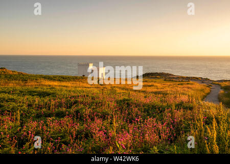 Dämmerung im ellin's Tower in South Stack auf der Insel Anglesey, Wales UK Stockfoto