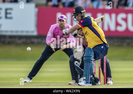 London, Großbritannien. 18. Juli, 2019. Tom Westley schlagen für Essex Adler gegen Middlesex in der Vitalität Blast T20 Cricket Match an den Lords. David Rowe/Alamy leben Nachrichten Stockfoto