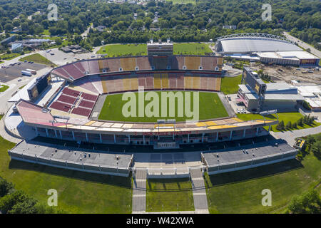 Ames, Iowa, USA. 18 Juli, 2019. Juli 18, 2019 - Ames, Iowa, USA: Luftaufnahmen von Jack Trice Stadion in Ames, Iowa, USA. (Bild: © Walter G Arce Sr Schleifstein Medi/ASP) Stockfoto