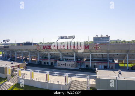 Ames, Iowa, USA. 18 Juli, 2019. Juli 18, 2019 - Ames, Iowa, USA: Luftaufnahmen von Jack Trice Stadion in Ames, Iowa, USA. (Bild: © Walter G Arce Sr Schleifstein Medi/ASP) Stockfoto