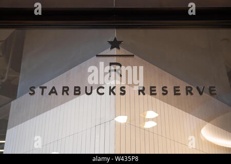 Starbucks finden Logo in Shanghai gesehen. Stockfoto