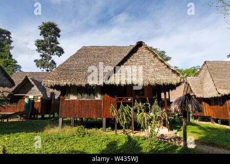 Lodges auf dem Tambopata Ecolodge, Amazonas, Peru, Südamerika Stockfoto