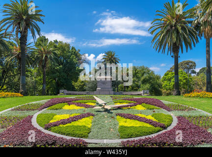 Blumenuhr im Queen Victoria Gardens, Melbourne, Victoria, Australien Stockfoto