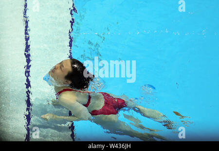 (190719) - GWANGJU, Juli 19, 2019 (Xinhua) - Shi Tingmao von China konkurriert während der Frauen 3m Sprungbrett endgültig vom Tauchen event bei FINA Weltmeisterschaft in Gwangju, Südkorea, am 19. Juli 2019. (Xinhua / Bai Xuefei) Stockfoto