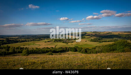 Amberley und der South Downs gesehen von Arundel Park, West Sussex, Großbritannien Stockfoto