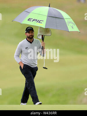 Der Engländer Matthew Baldwin bei Tag zwei der Open Championship 2019 im Royal Portrush Golf Club. Stockfoto