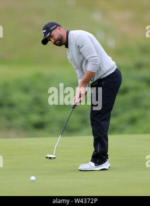 Der Engländer Matthew Baldwin bei Tag zwei der Open Championship 2019 im Royal Portrush Golf Club. Stockfoto