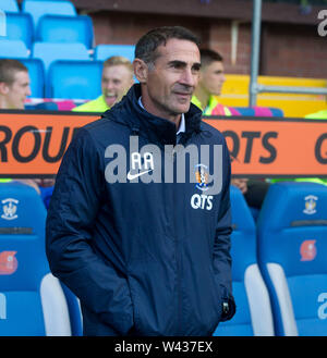 Kilmarnock manager Angelo Alessio erstes Heimspiel in der UEFA Europa League erste Qualifikationsrunde zweite Bein Spiel im Rugby Park, Kilmarnock Stockfoto