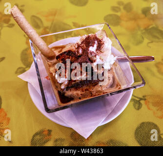 Affogato al Caffè, Vanille Eis & Kaffee, italienische Dessert Stockfoto