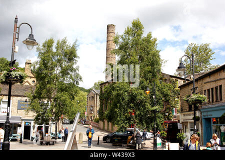 Hebden Bridge Stadt in oberen Calder Valley West Yorkshire uk Juni 2019 Stockfoto