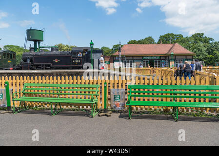 Haven Street Bahnhof, Isle of Wight Steam Railway, England, Großbritannien Stockfoto