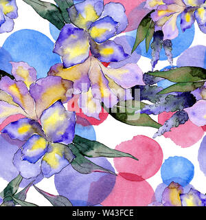 Blumenstrauß Blumen botanischen Blumen. Aquarell Hintergrund Abbildung. Nahtlose Muster. Stockfoto