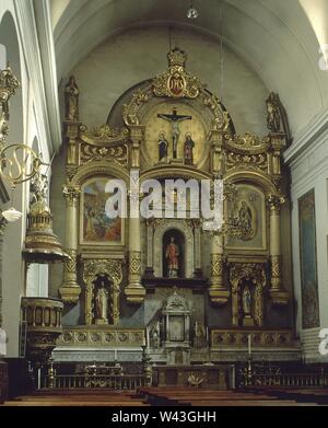 Innenraum NEOCLASICO. Lage: Iglesia de San Lorenzo. Pamplona. NAVARRA. Spanien. Stockfoto