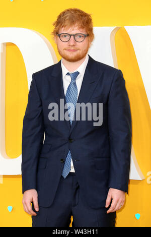 Die britische Premiere von 'Gestern' gehalten an der Odeon Luxe, Leicester Square - Ankunft mit: Ed Sheeran Wo: London, Großbritannien Wann: 18 Jun 2019 Credit: Mario Mitsis/WENN.com Stockfoto