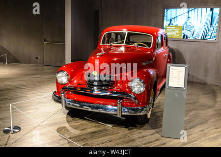 Vom 7. Juli 2019 - Museum EFA Mobile Zeiten in Amerang, Deutschland: Opel Kapitan Limousine 1951 - 1953. Retro Auto, Oldtimer Stockfoto