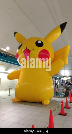 Pikachu Ausbruch! 2017. Ein reales Ereignis von der Pokémon Company in der Hafengegend Yokohama Minato Mirai 21, Japan zwischen 9. August und 15. August organisiert Stockfoto