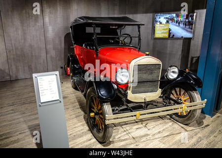 Vom 7. Juli 2019 - Museum EFA Mobile Zeiten in Amerang: Ford T Phaeton 1908 - 1929. Retro Auto, Oldtimer Stockfoto