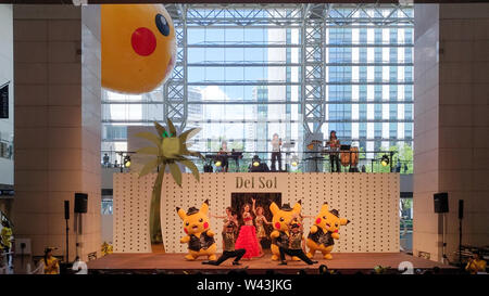 Pikachu Ausbruch! 2017. Ein reales Ereignis von der Pokémon Company in der Hafengegend Yokohama Minato Mirai 21, Japan zwischen 9. August und 15. August organisiert Stockfoto